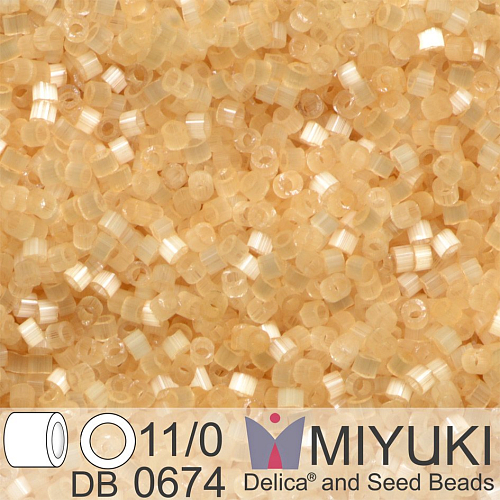 Korálky Miyuki Delica 11/0. Barva Light Topaz Silk Satin  DB0674. Balení 5g