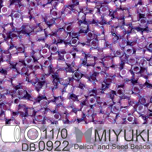 Korálky Miyuki Delica 11/0. Barva Spkl Orchid Lined Aqua DB0922. Balení 5g.