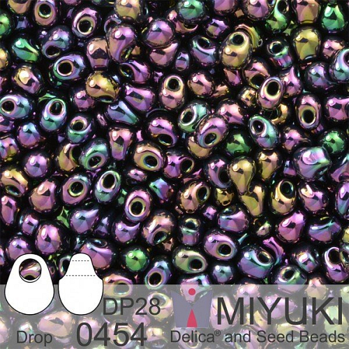Korálky Miyuki Drop 2,8mm. Barva 0454 Met Dk Plum Iris. Balení 5g.