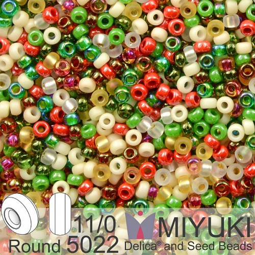 Korálky Miyuki Round 11/0. Barva Old Fashioned Christmas Mix 5022. Balení 5g.