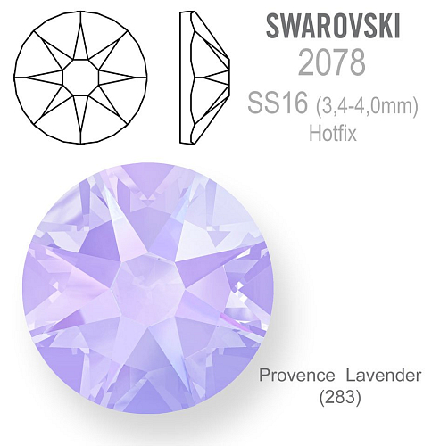 SWAROVSKI xirius rose HOT-FIX velikost SS16 barva Provence Lavender (283)
