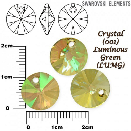 SWAROVSKI XILION Pendant barva CRYSTAL LUMINOUS GREEN velikost 12mm 
