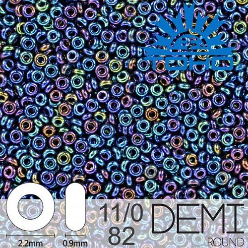 Korálky TOHO Demi Round 11/0. Barva 82 Metallic Nebula . Balení 5g.