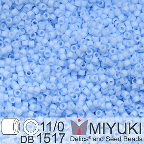 Korálky Miyuki Delica 11/0. Barva Matte Opaque Light Sky Blue DB1517-1. Balení 5g.