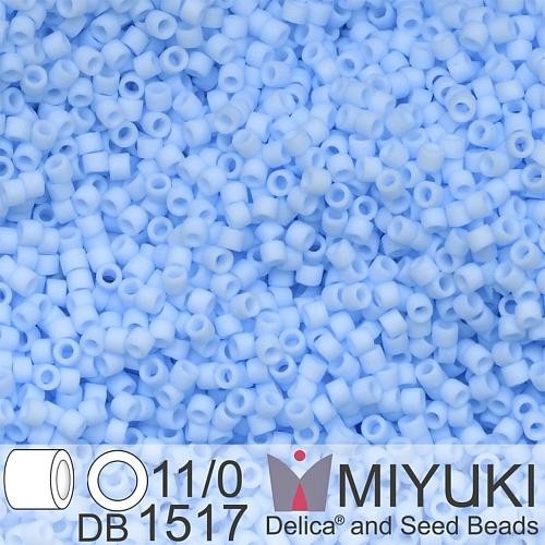 Korálky Miyuki Delica 11/0. Barva Matte Opaque Light Sky Blue DB1517. Balení 5g.