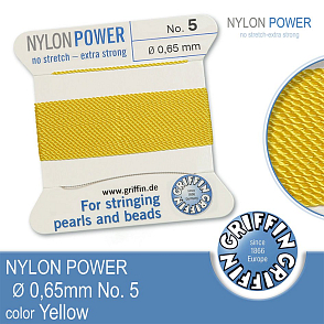 NYLON Power velmi pevná nit GRIFFIN síla nitě 0,65mm Barva Yellow