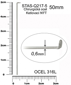 Ketlovací NÝT CHIRURGICKÁ OCEL ozn.-STAS-Q217-5. velikost 50mm.