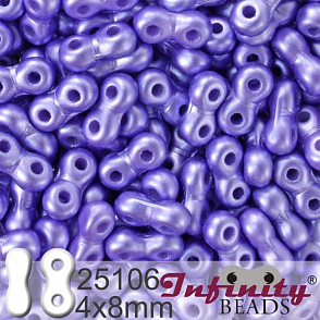 Korálky INFINITY velikost 4x8mm. Barva 25106 voskovaná PURPLE TMAVÁ. Balení 10g.