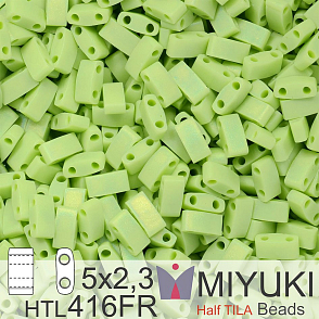 Korálky Miyuki Half Tila. Barva Matte Opaque Chartreuse AB HTL 416FR Balení 3g