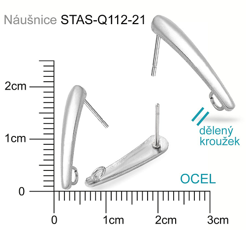 PUZETA (dlouhá) s očkem mat.OCEL ozn.-STAS-Q112-21