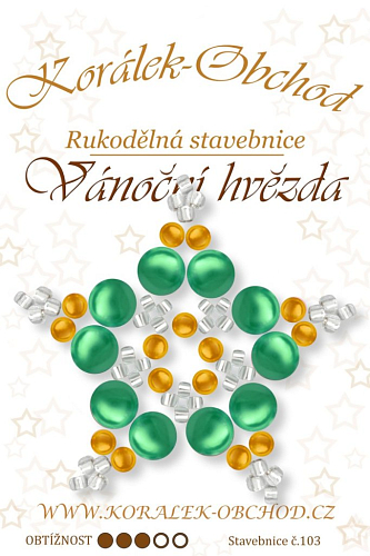 STAVEBNICE Vánoční HVĚZDY číslo N 103. Stavebnice obsahuje materiál na 2Ks VÁNOČNÍCH HVĚZD.