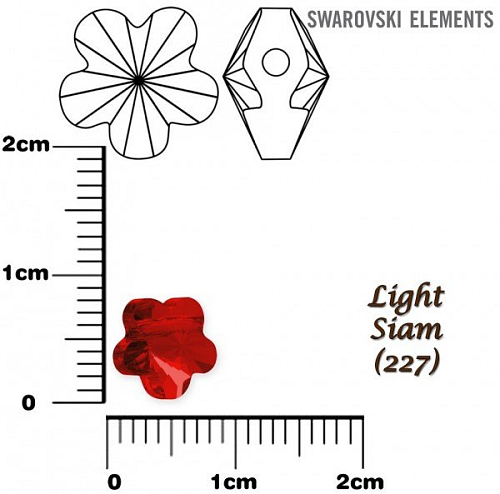 SWAROVSKI KORÁLKY Flower Bead barva LIGHT SIAM velikost 8mm. Balení 3Ks