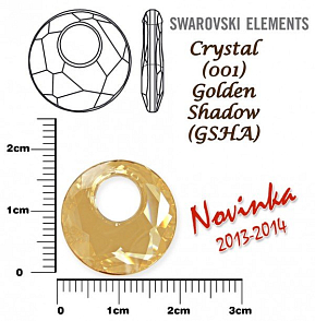 SWAROVSKI VICTORY Pendant  6041 barva CRYSTAL GOLDEN SHADOW velikost 18mm.