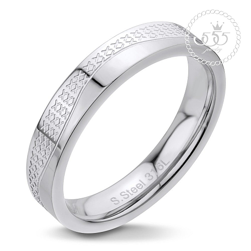Ocelový prsten R 087 vel. 51 prsten s jemným vzorkem