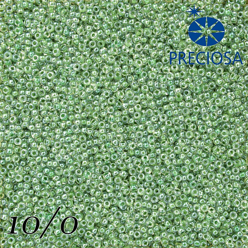 Korálky Preciosa Round 10/0. Barva 10428 Zelená. Balení 25g