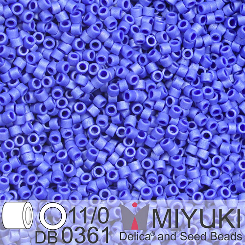 Korálky Miyuki Delica 11/0. Barva Matte Opaque Cobalt Luster DB0361. Balení 5g.