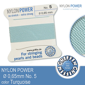NYLON Power velmi pevná nit GRIFFIN síla nitě 0,65mm Barva Turquoise