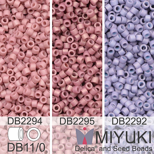 Korálky Miyuki Delica 11/0. Barevné variace č. 8  DB2294, DB2292, DB2295. Balení 3x5g