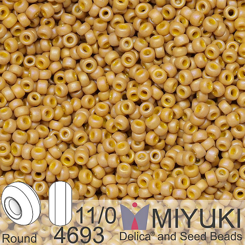 Korálky Miyuki Round 11/0. Barva 4693 Opaque matte AB Glazed Honey Bee. Balení 5g.