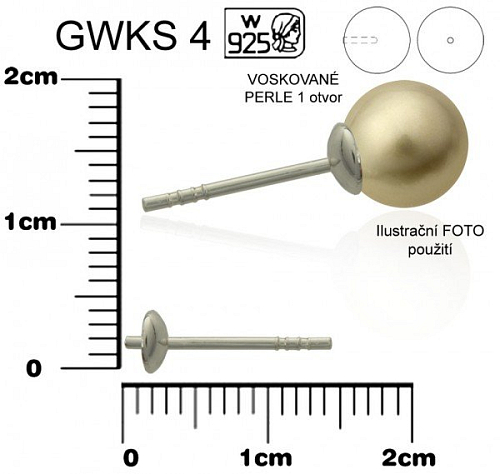 NÁUŠNICE PUZETA ozn.GWKS 4. Materiál STŘÍBRO AG925.váha 0,22g.