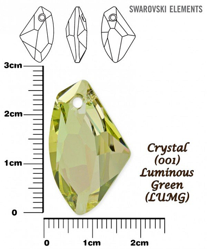 SWAROVSKI 6656 barva CRYSTAL LUMINOUS GREEN velikost 27mm. 