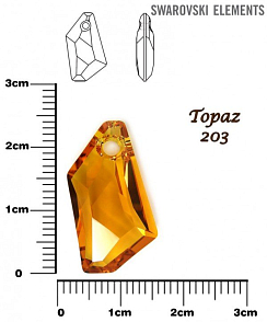SWAROVSKI DE-Art Pendant barva TOPAZ velikost 24mm.