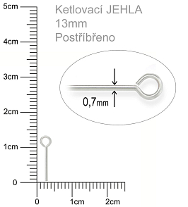 Ketlovací JEHLA  velikost 13mm. Barva stříbrná.