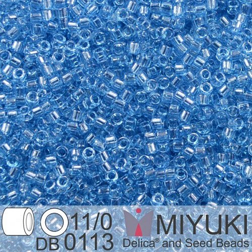 Korálky Miyuki Delica 11/0. Barva Tr Blue Luster  DB0113. Balení 5g