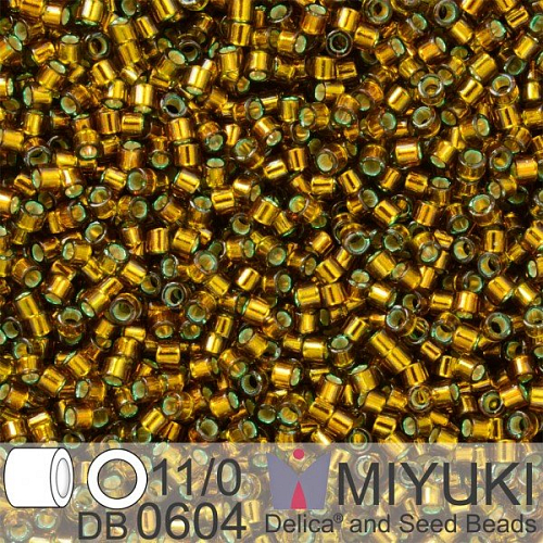 Korálky Miyuki Delica 11/0. Barva Dyed S/L Golden Olive  DB0604. Balení 5g