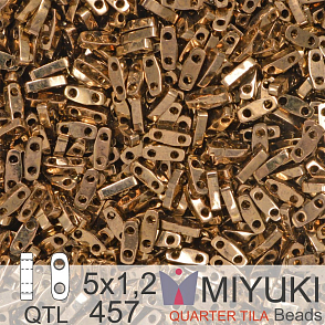 Korálky Miyuki QuarterTila. Barva Metallic Dark Bronze QTL 457 Balení 3g
