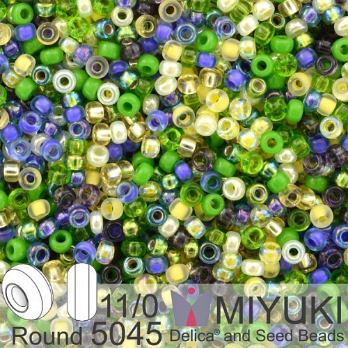 Korálky Miyuki Round 11/0. Barva Wild Iris Mix 5045. Balení 5g.