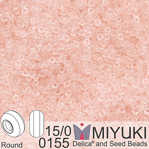Korálky Miyuki Round 15/0. Barva 0155  Tr Lt Tea Rose . Balení 5g