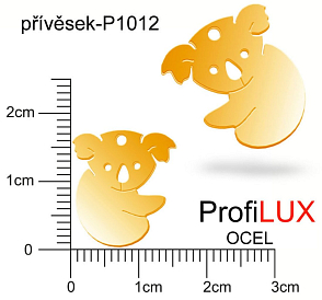 Přívěsek Chirurgická Ocel ozn-P1012 KOALA s mládětem velikost 17x16mm. Barva POZLACENO. Řada přívěsků ProfiLUX