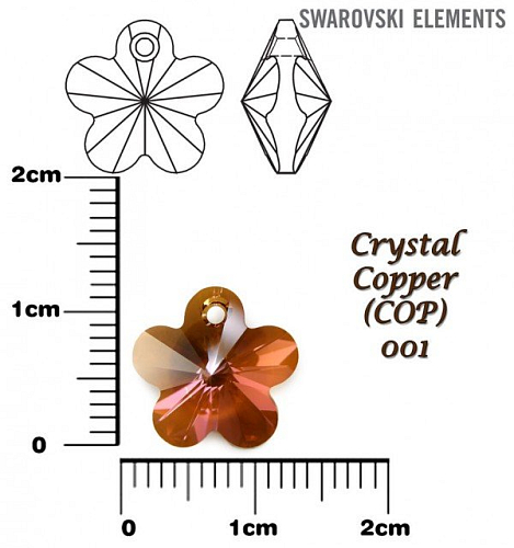 SWAROVSKI Flower Pendant barva CRYSTAL COPPER velikost 12mm.
