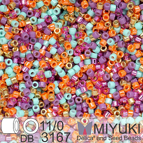 Korálky Miyuki Delica 11/0. Barva Boho Mix DB3167. Balení 5g