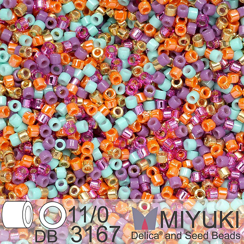 Korálky Miyuki Delica 11/0. Barva Boho Mix DB3167. Balení 5g