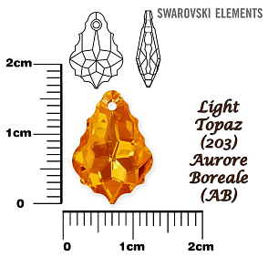 SWAROVSKI Baroque Pendant barva LIGHT TOPAZ AURORE BOREALE velikost 16x11mm.