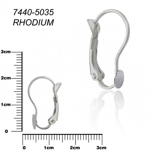 Náušnice mechanická s PLOŠKOU. Ozn.-7440-5035. Barva rhodiovaná.