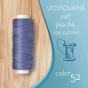 Voskovaná nit 0,8mm PLOCHÁ cívka 30m barva č.52 Vine Purple