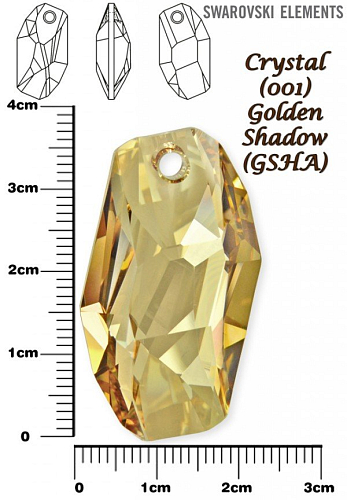 SWAROVSKI 6673 METEOR Pendant barva CRYSTAL GOLDEN SHADOW velikost 38mm. 