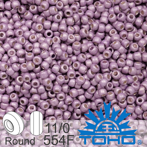 Korálky TOHO tvar ROUND (kulaté). Velikost 11/0. Barva č.554F Galvanized-Matte Lavender. Balení 8g
