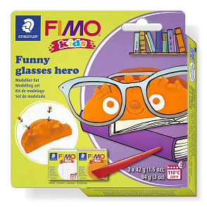 Sada Fimo kids Funny BRÝLOVÝ HRDINA  "glasses hero"  balení 2x42g