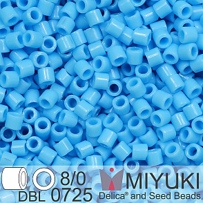 Korálky Miyuki Delica 8/0. Barva Barva Op. Turquoise Blue DBL0725. Balení 5g.