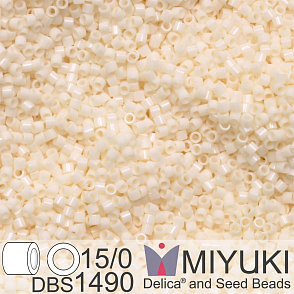 Korálky Miyuki Delica 15/0. Barva DBS 1490 Opaque Bisque White. Balení 2g.
