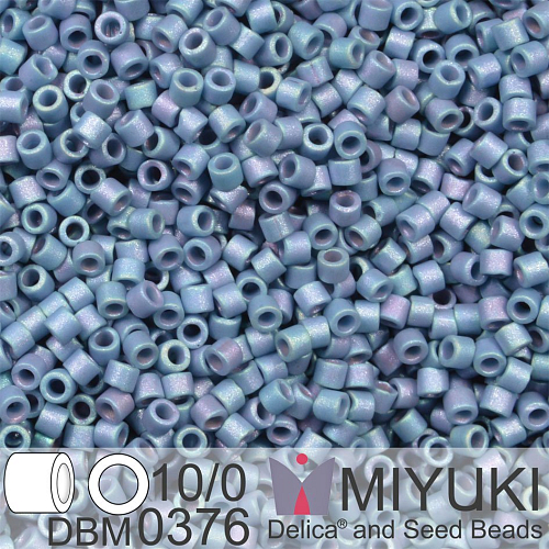 Korálky Miyuki Delica 10/0. Barva Matte Metallic Steel Blue Luster DBM0376. Balení 5g.