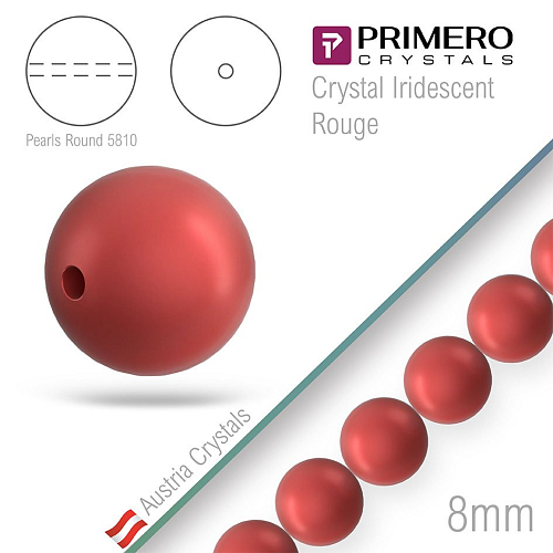 Korálky PRIMERO Crystals 5810. Barva Crystal Iridescent Rouge. Velikost 8mm