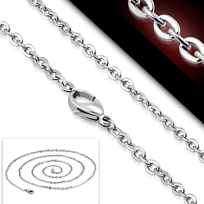 Ocelový řetízek CVM 111 s oválnými očky o velikosti 2mm délka řetízku 45cm