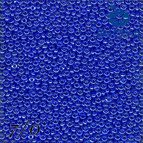 Korálky Preciosa Round 7/0. Barva 7062 Modrá s listrem. Balení 25g