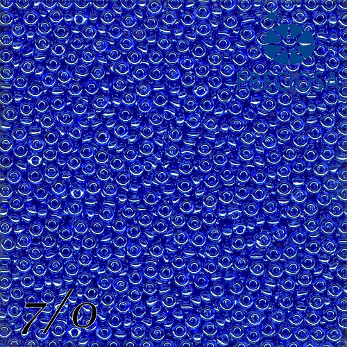 Korálky Preciosa Round 7/0. Barva 7062 Modrá s listrem. Balení 25g