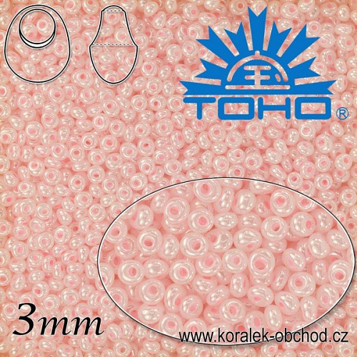 Korálky TOHO tvar MAGATAMA. Velikost pr.3mm. Barva č. 145-Ceylon Innocent Pink . Balení 10g.